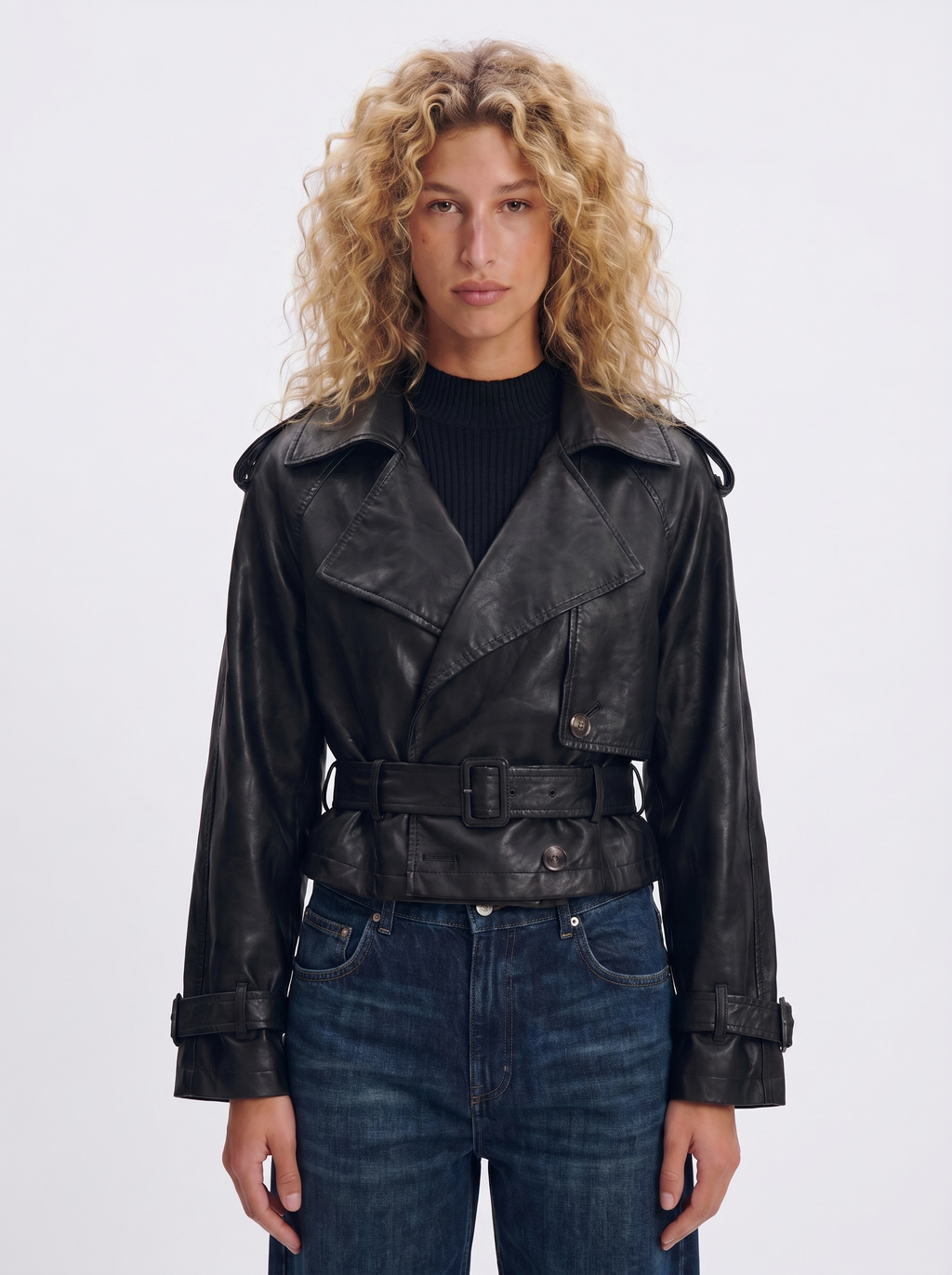 Veste Croisée Effet Cuir
