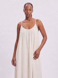 Robe Longue Blanc Cassé Fluide