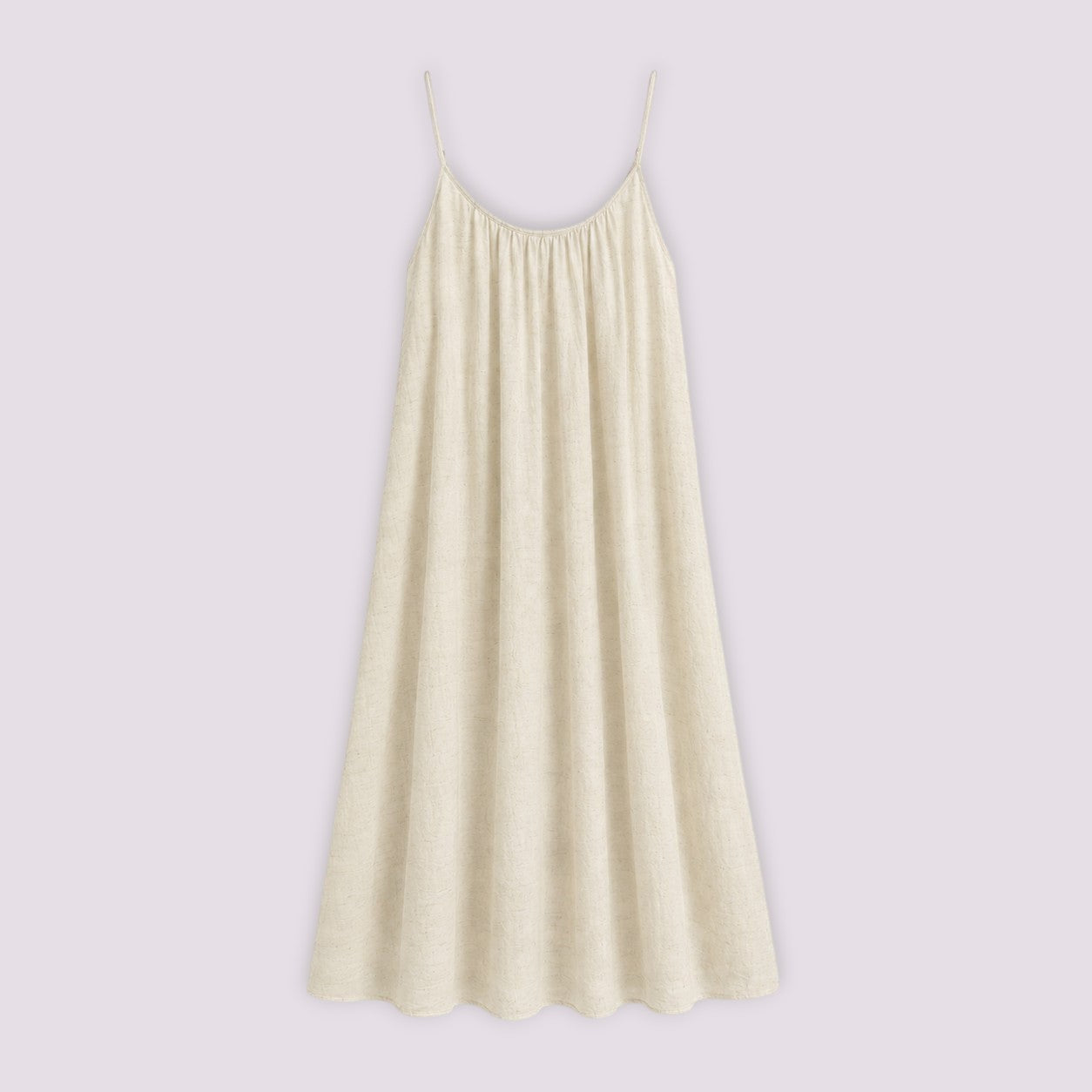 Robe longue Sirlab Alba écrue à bretelles fines, coupe fluide et minimaliste en tissu léger